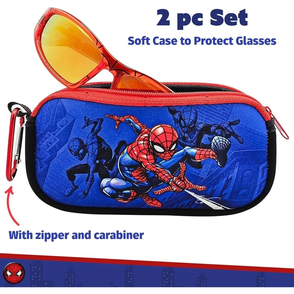 Marvel Spider-Man Boys Red Sport Sunglasses *Case Included*